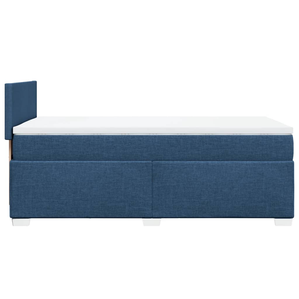 Box Spring Postel S Matrací Textil Modrá