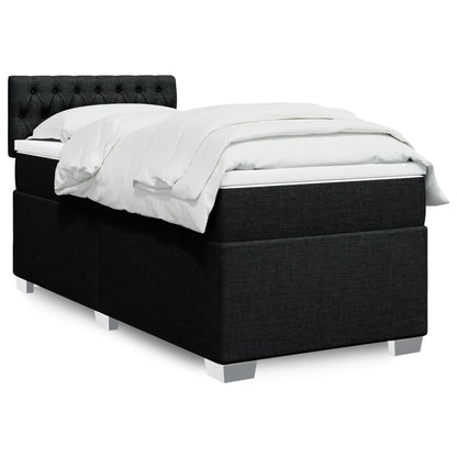 Box Spring Postel S Matrací Černá Textil Černá