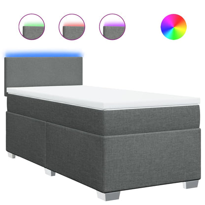 Box Spring Postel S Matrací Textil Tmavě Šedá