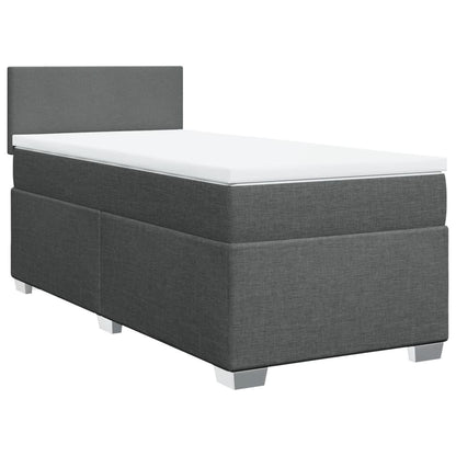 Box Spring Postel S Matrací Textil Tmavě Šedá