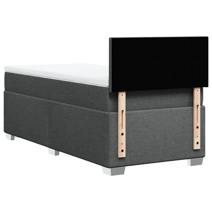 Box Spring Postel S Matrací Textil Tmavě Šedá