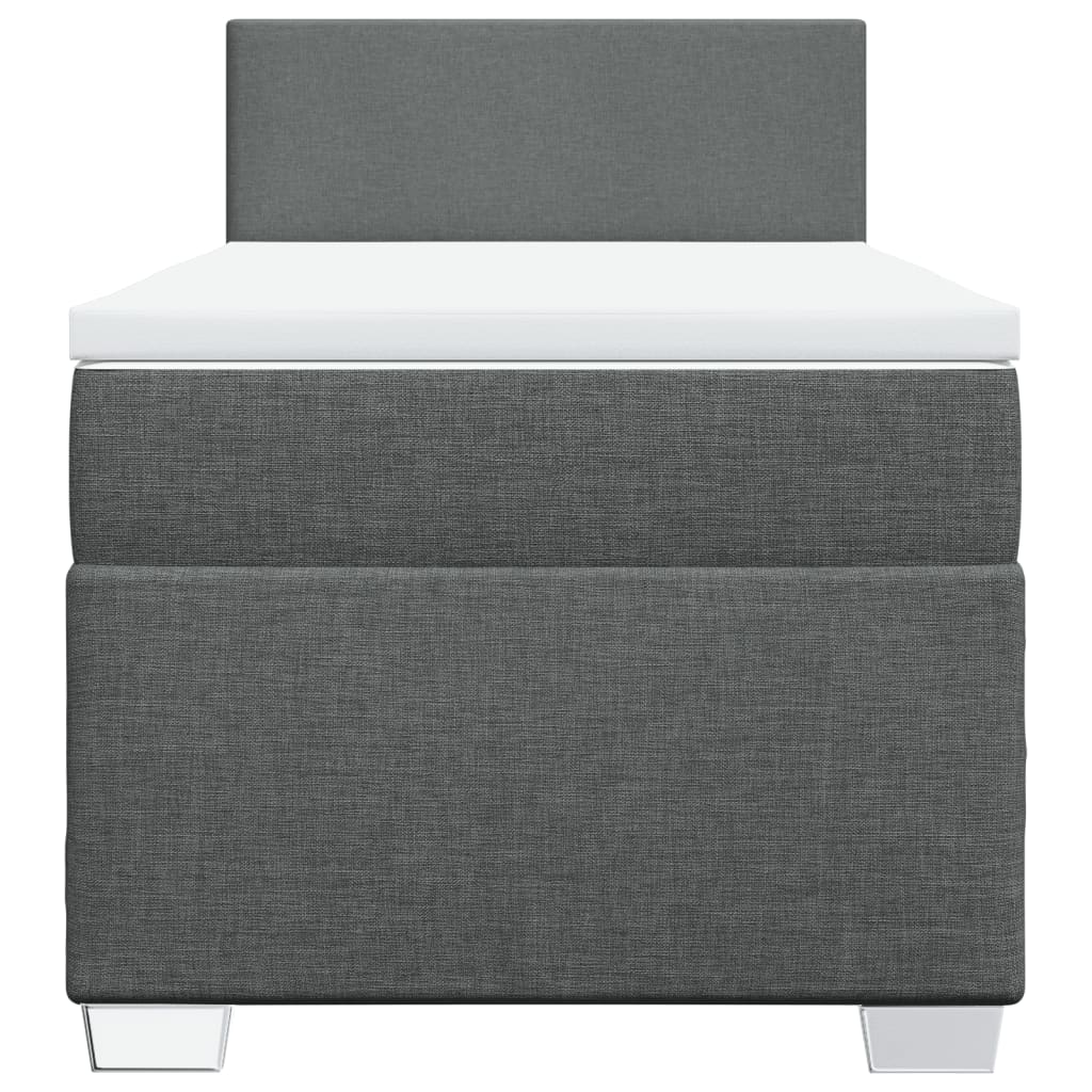 Box Spring Postel S Matrací Textil Tmavě Šedá
