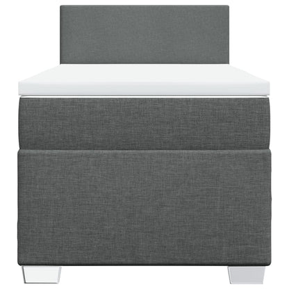 Box Spring Postel S Matrací Textil Tmavě Šedá
