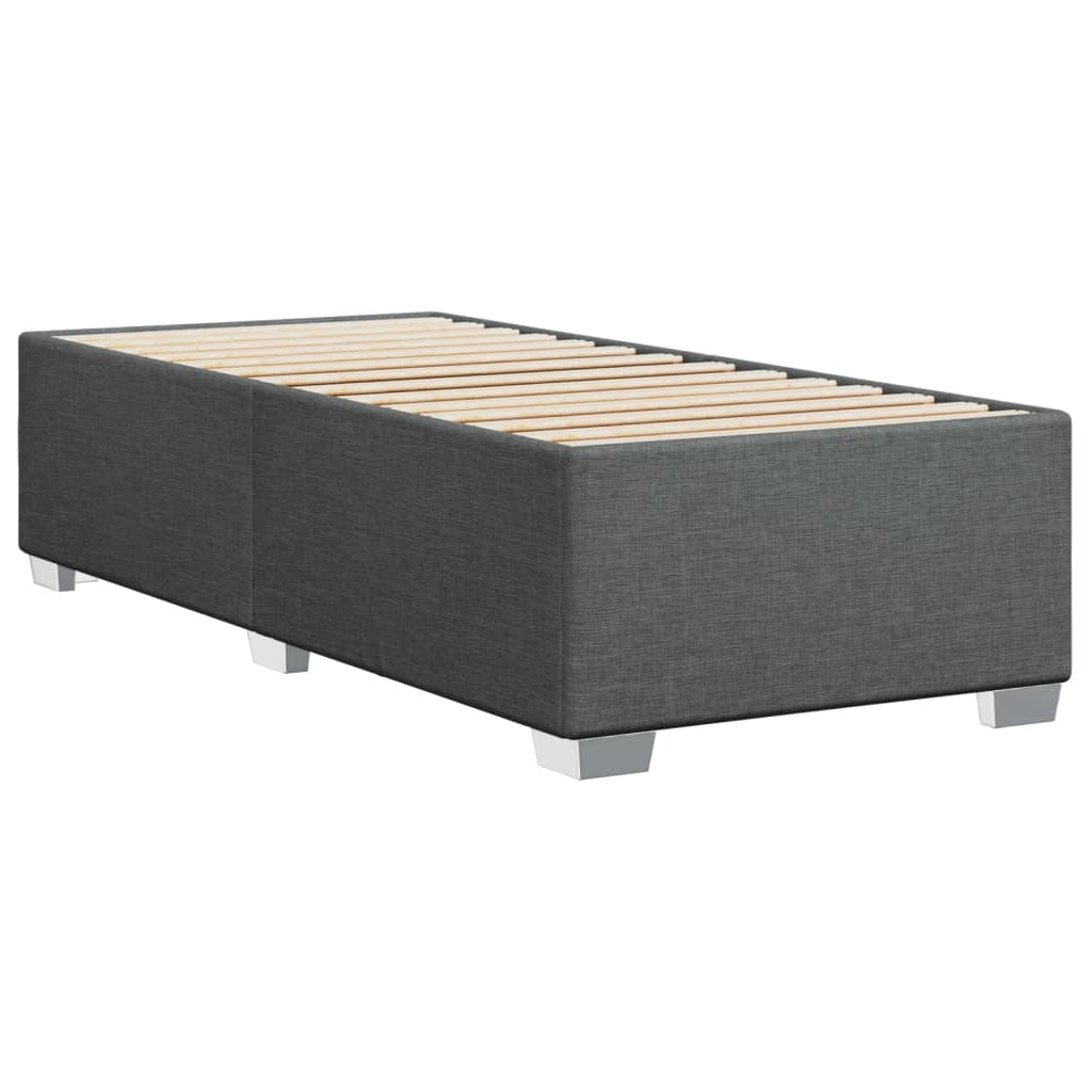Box Spring Postel S Matrací Textil Tmavě Šedá