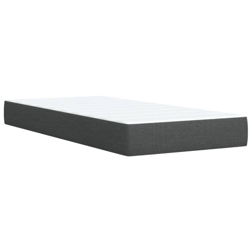 Box Spring Postel S Matrací Textil Tmavě Šedá