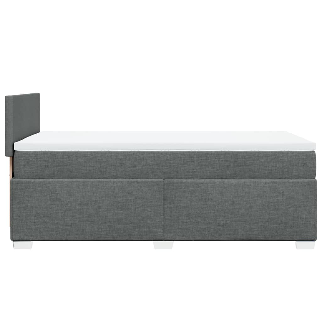 Box Spring Postel S Matrací Textil Tmavě Šedá