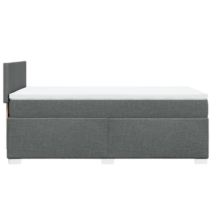 Box Spring Postel S Matrací Textil Tmavě Šedá