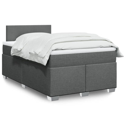 Box Spring Postel S Matrací Textil Tmavě Šedá