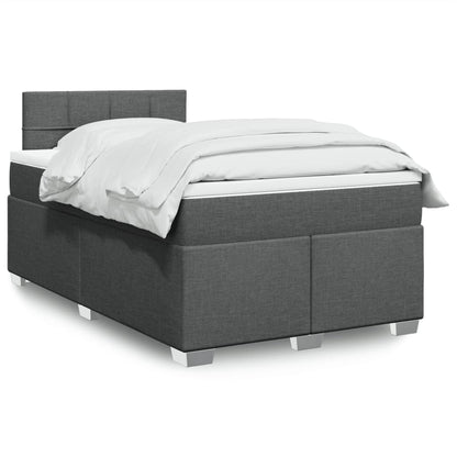Box Spring Postel S Matrací Textil Tmavě Šedá