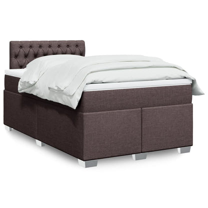 Box Spring Postel S Matrací Textil Tmavě Hnědá
