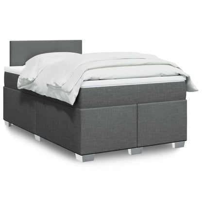 Box Spring Postel S Matrací Textil Tmavě Šedá