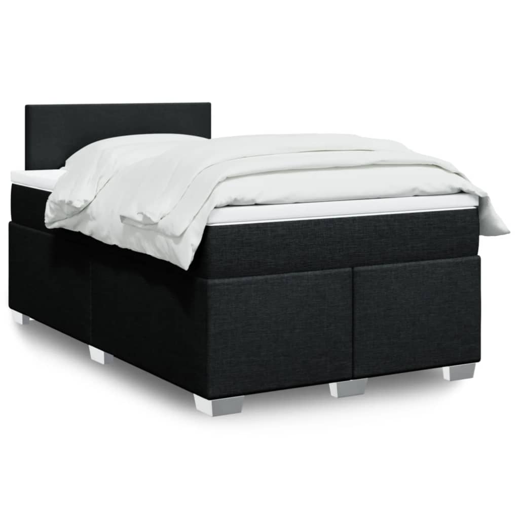 Box Spring Postel S Matrací Černá Textil Černá