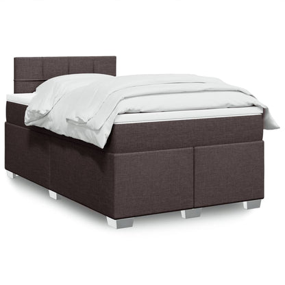 Box Spring Postel S Matrací Textil Tmavě Hnědá
