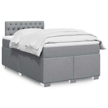 Box Spring Postel S Matrací Textil Světle Šedá