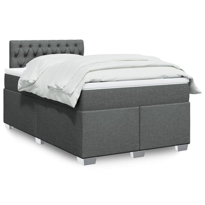Box Spring Postel S Matrací Textil Tmavě Šedá