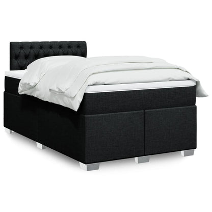 Box Spring Postel S Matrací Černá Textil Černá