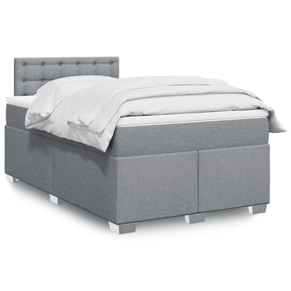 Box Spring Postel S Matrací Textil Světle Šedá