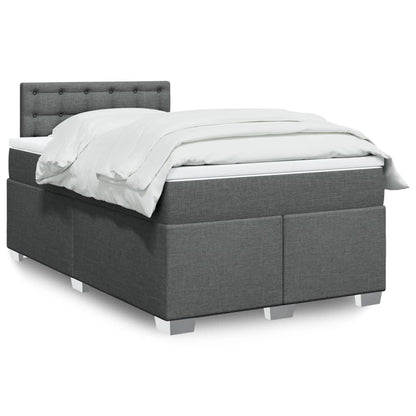 Box Spring Postel S Matrací Textil Tmavě Šedá