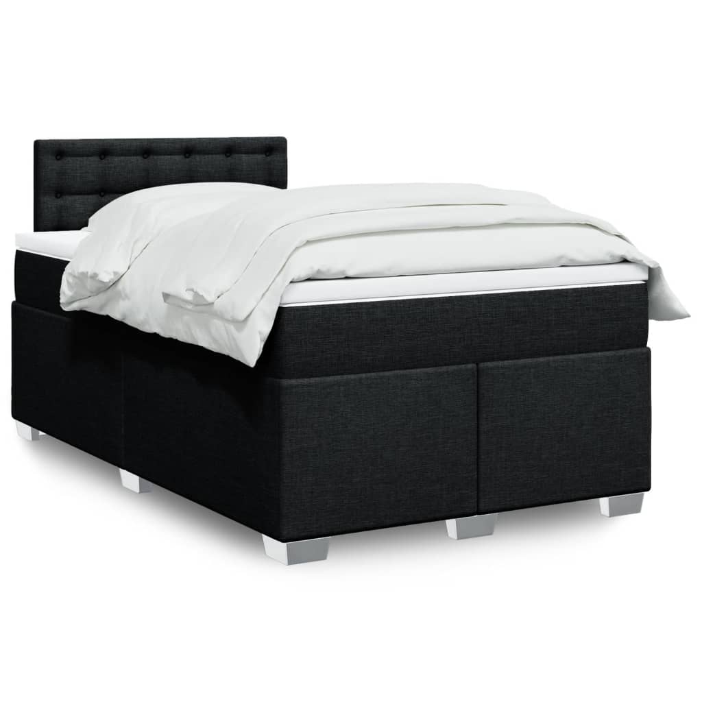 Box Spring Postel S Matrací Černá Textil Černá