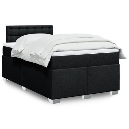 Box Spring Postel S Matrací Černá Textil Černá