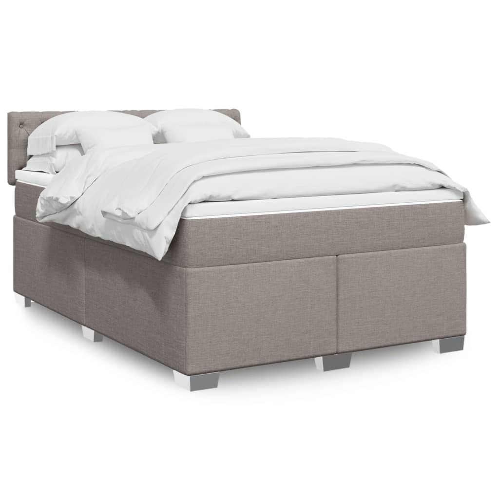 Box Spring Postel S Matrací Textil Taupe