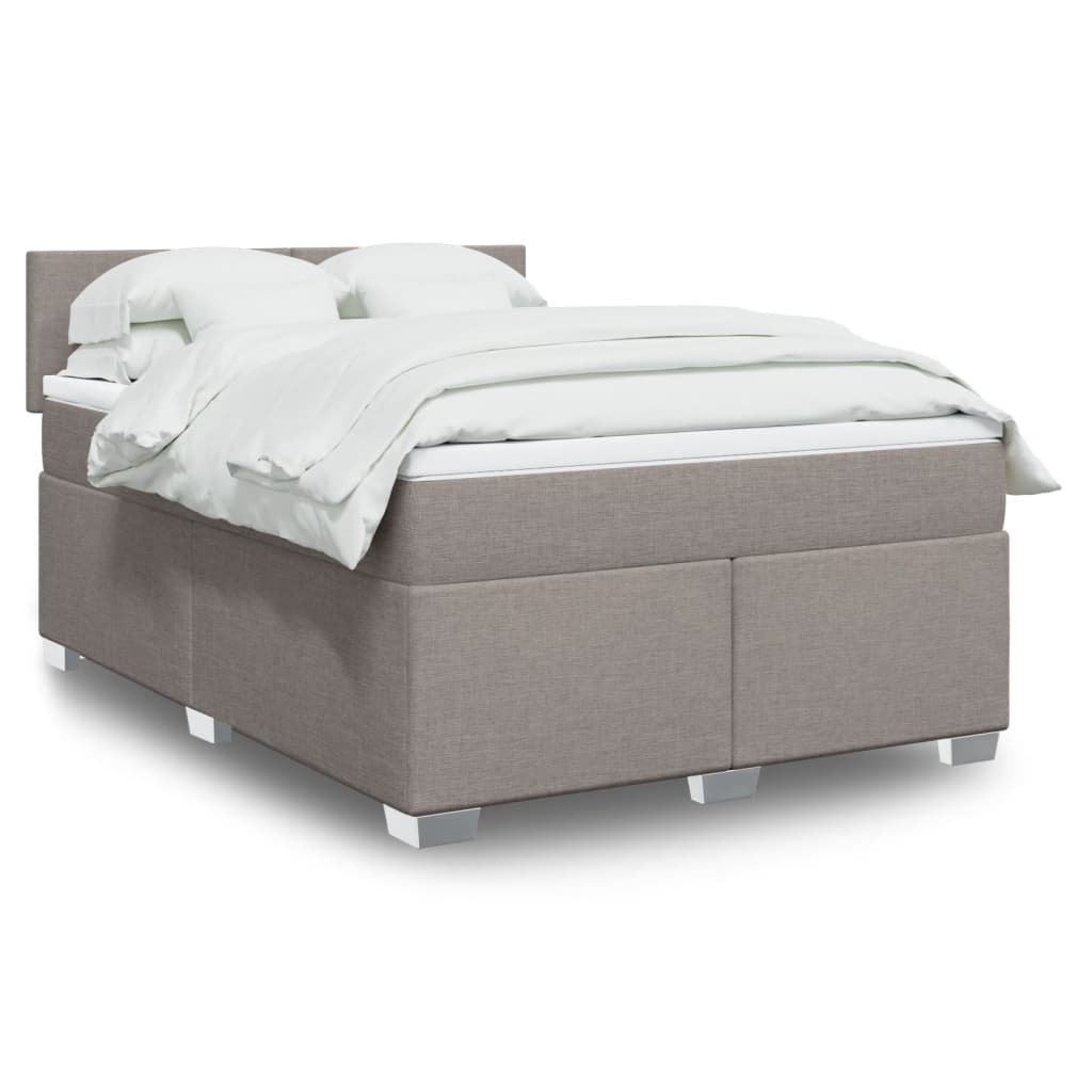 Box Spring Postel S Matrací Textil Taupe