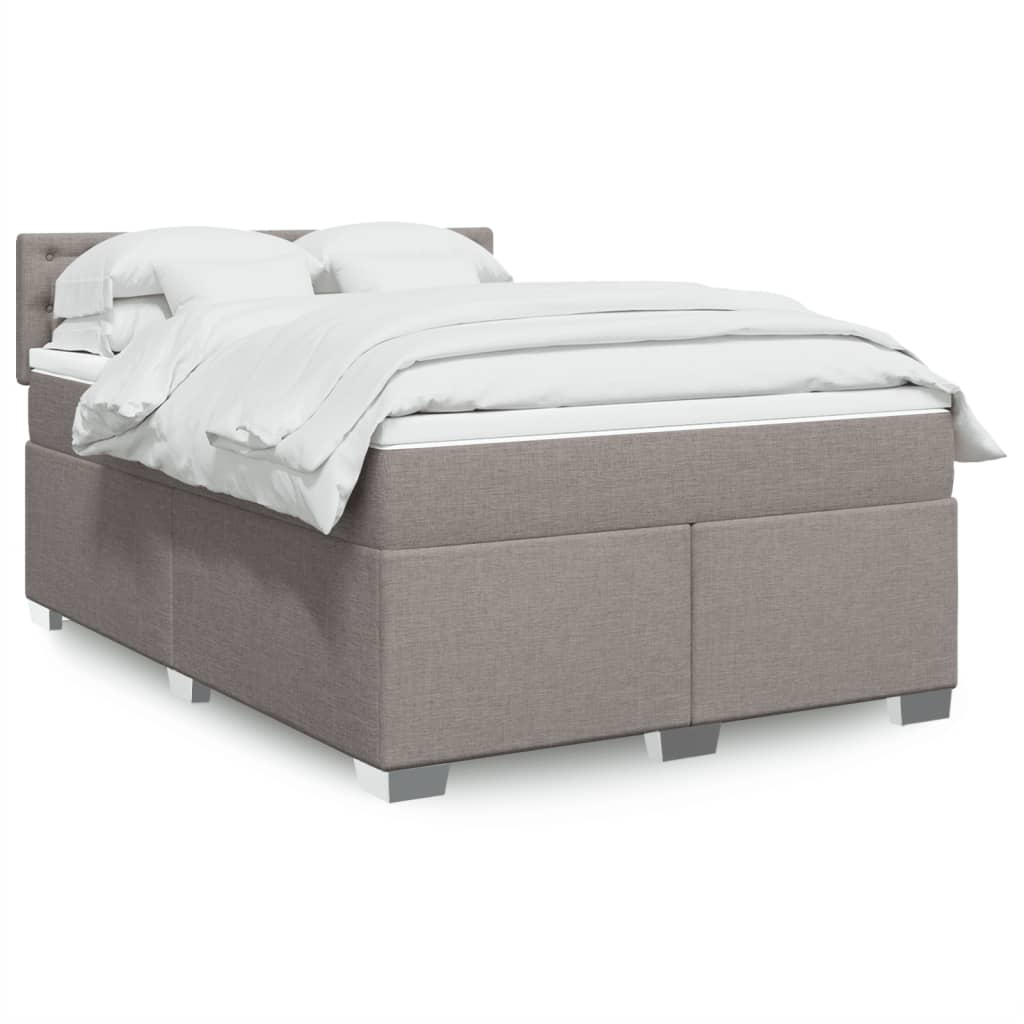 Box Spring Postel S Matrací Textil Taupe