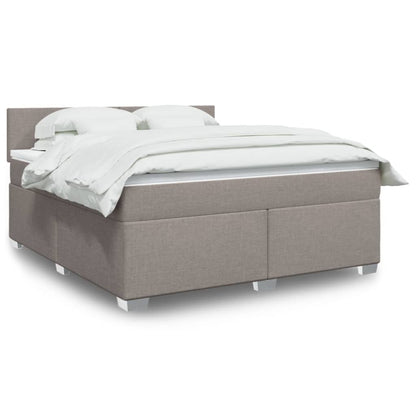 Box Spring Postel S Matrací Textil Taupe