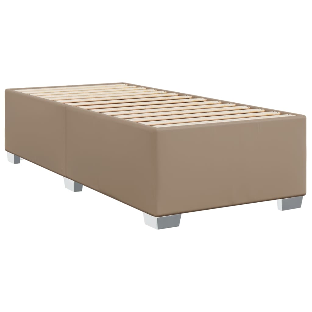 Box Spring Postel S Matrací Cappuccino 90X190 Cm Umělá Kůže