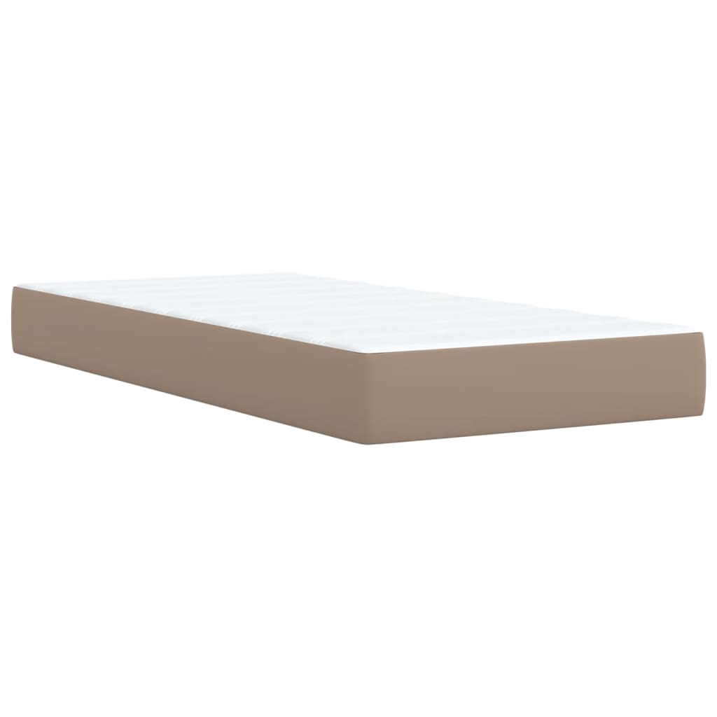 Box Spring Postel S Matrací Cappuccino 90X190 Cm Umělá Kůže