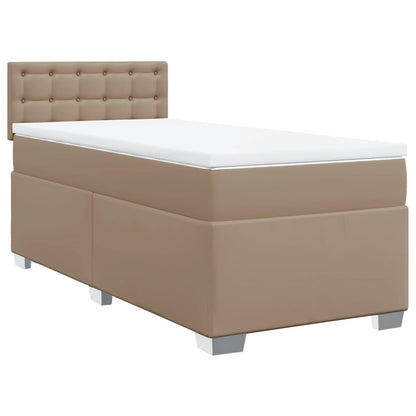 Box Spring Postel S Matrací Cappuccino 90X200 Cm Umělá Kůže