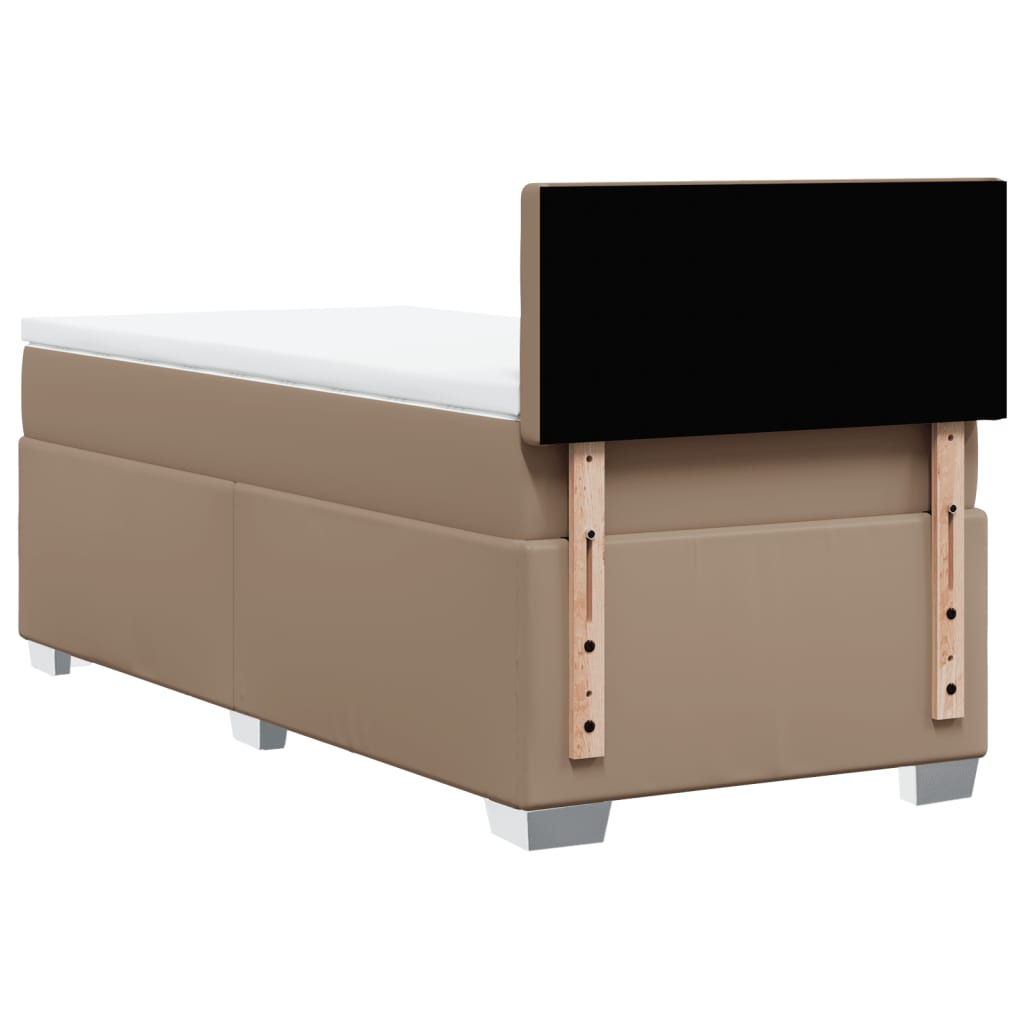 Box Spring Postel S Matrací Cappuccino 90X200 Cm Umělá Kůže
