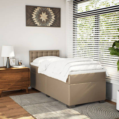 Box Spring Postel S Matrací Cappuccino 90X200 Cm Umělá Kůže