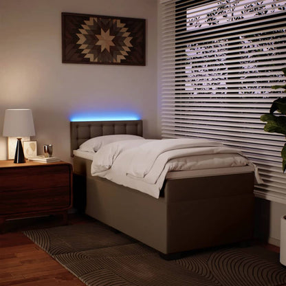 Box Spring Postel S Matrací Cappuccino 90X200 Cm Umělá Kůže