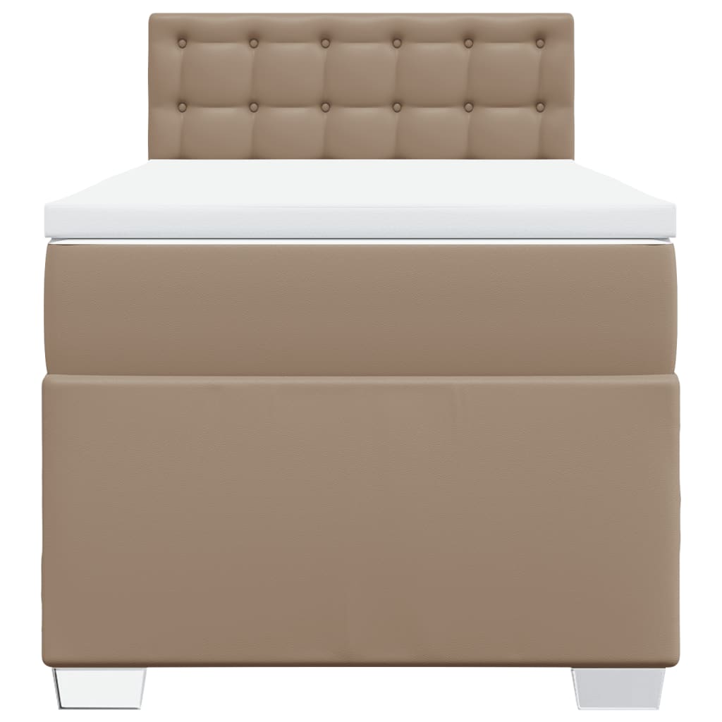 Box Spring Postel S Matrací Cappuccino 90X200 Cm Umělá Kůže