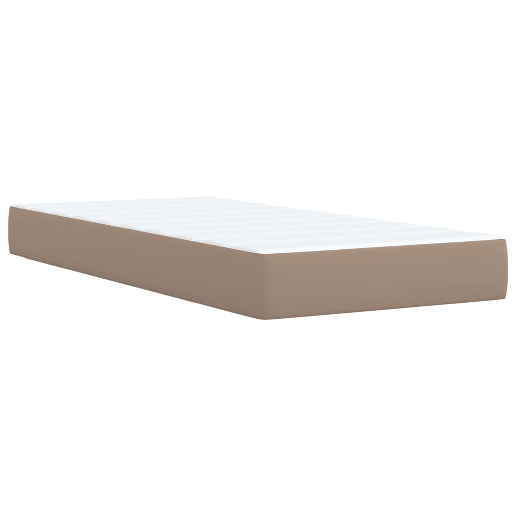 Box Spring Postel S Matrací Cappuccino 90X200 Cm Umělá Kůže
