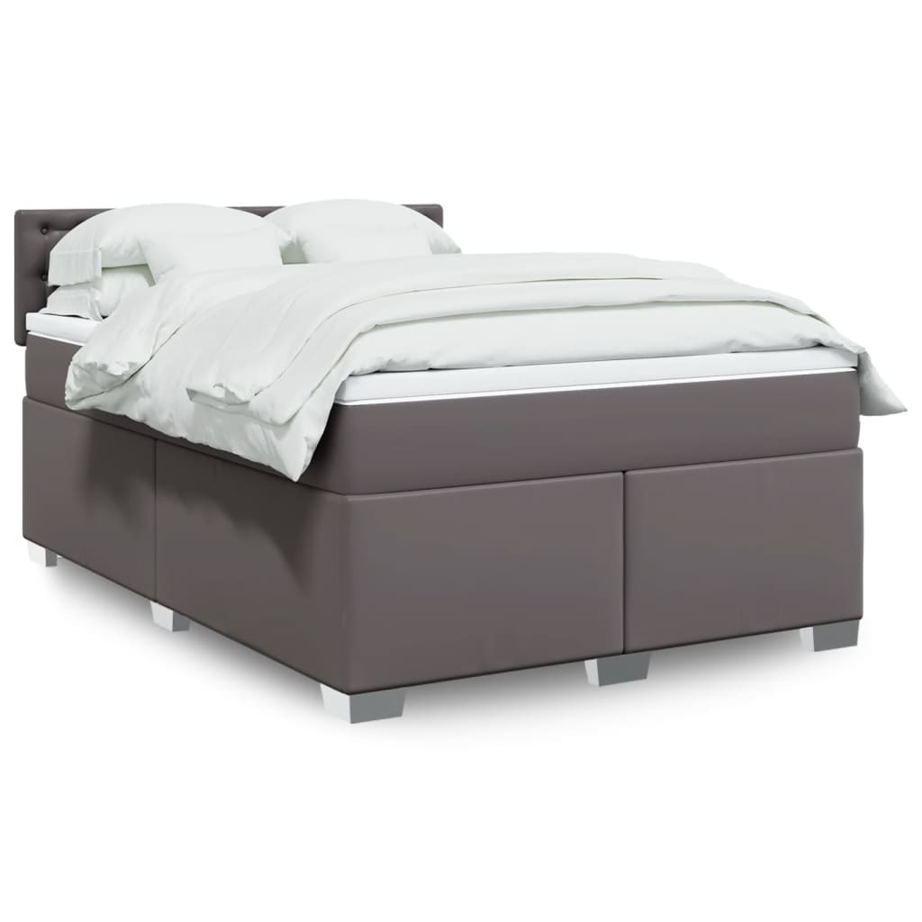 Box Spring Postel S Matrací Umělá Kůže