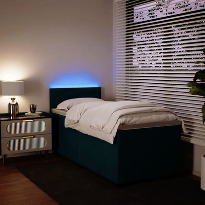 Box Spring Postel S Matrací Samet Modrá