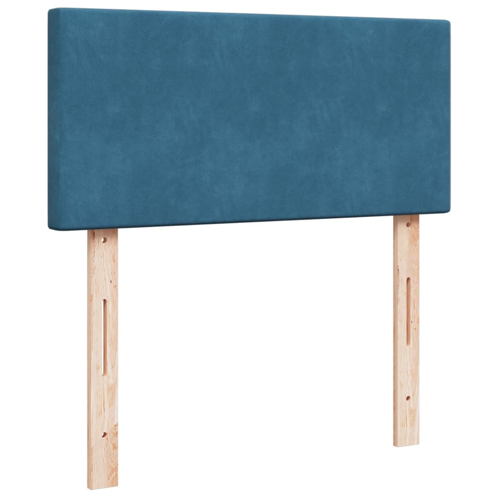 Box Spring Postel S Matrací Samet Modrá