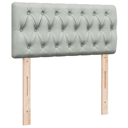 Box Spring Postel S Matrací Samet Světle Šedá