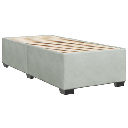 Box Spring Postel S Matrací Samet Světle Šedá