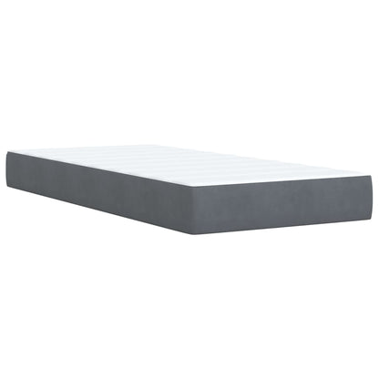 Box Spring Postel S Matrací Samet Tmavě Šedá