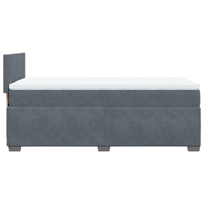 Box Spring Postel S Matrací Samet Tmavě Šedá
