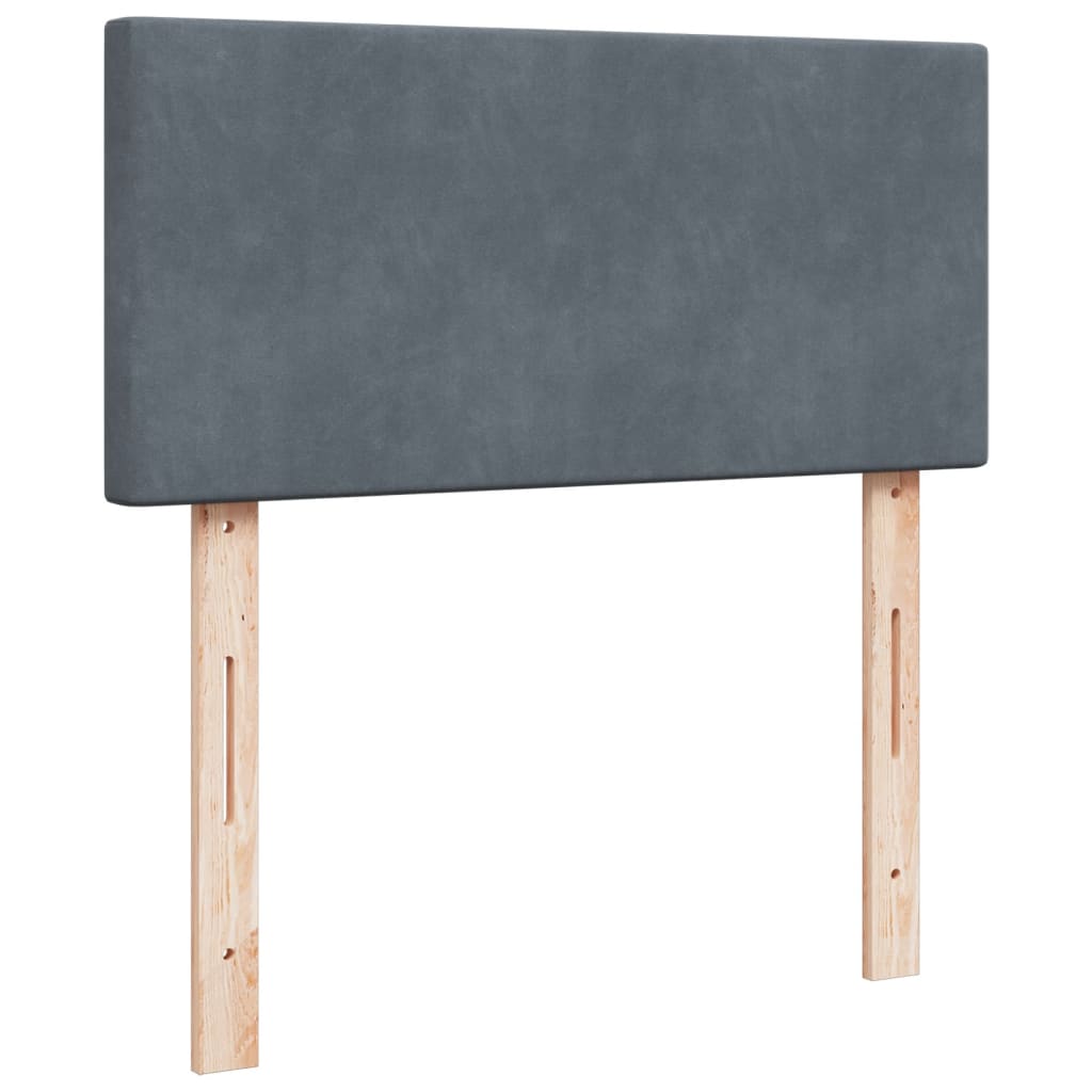 Box Spring Postel S Matrací Samet Tmavě Šedá