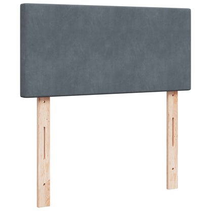 Box Spring Postel S Matrací Samet Tmavě Šedá