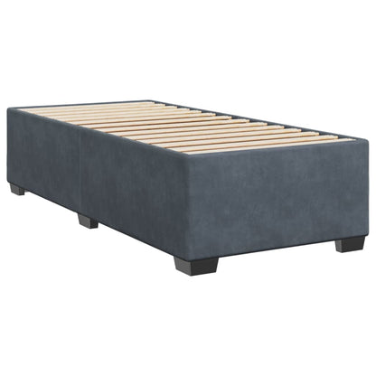 Box Spring Postel S Matrací Samet Tmavě Šedá