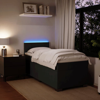 Box Spring Postel S Matrací Černá Samet Černá