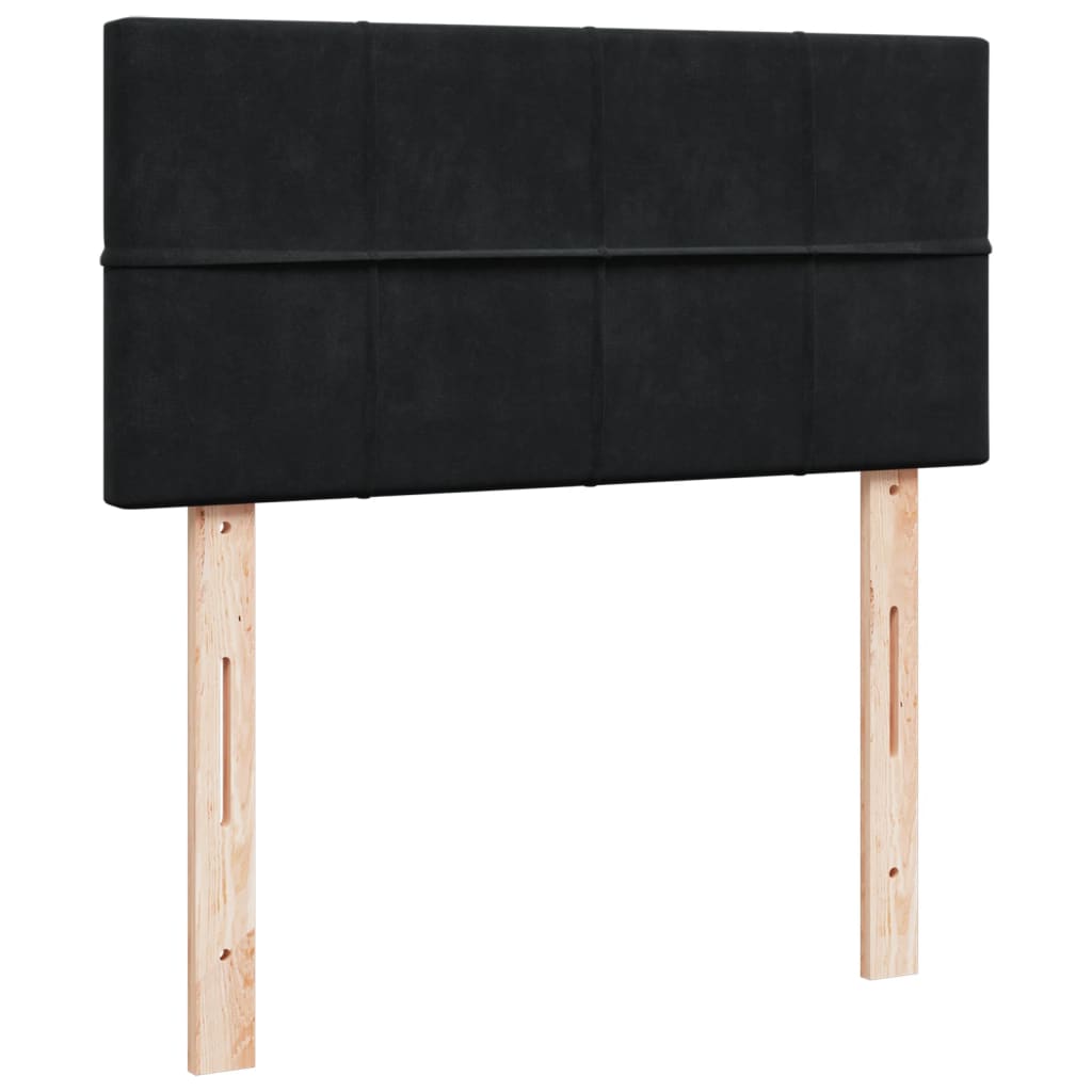 Box Spring Postel S Matrací Černá Samet Černá