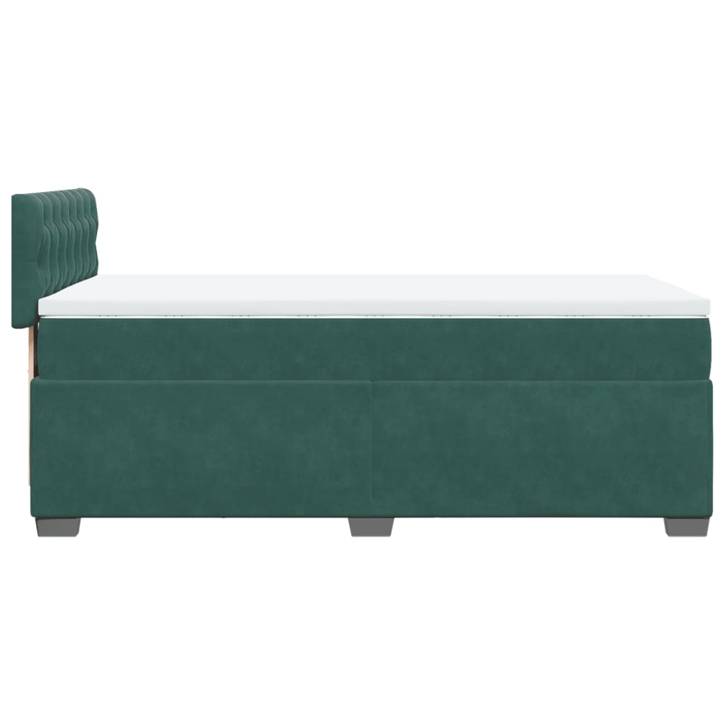 Box Spring Postel S Matrací Samet Tmavě Zelená