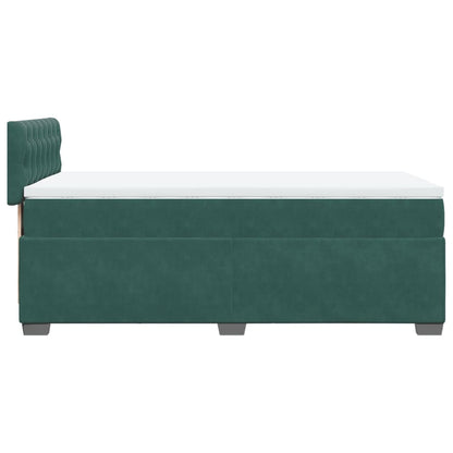 Box Spring Postel S Matrací Samet Tmavě Zelená